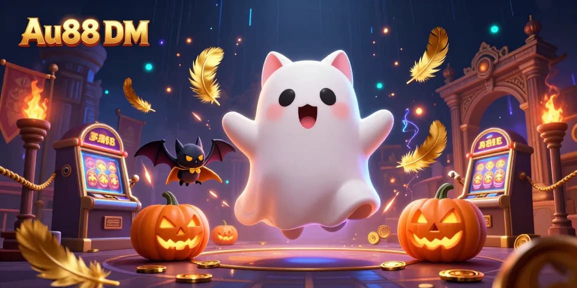 Engage with the immersive world of Au88 DM in a dynamic haunted casino scene.