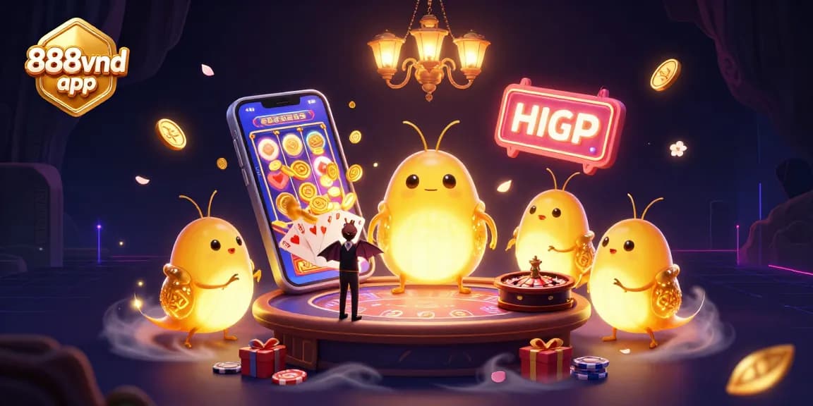 Experience the vibrant 888vnd app with glowing glowworms lighting up the casino action, featuring games and excitement.