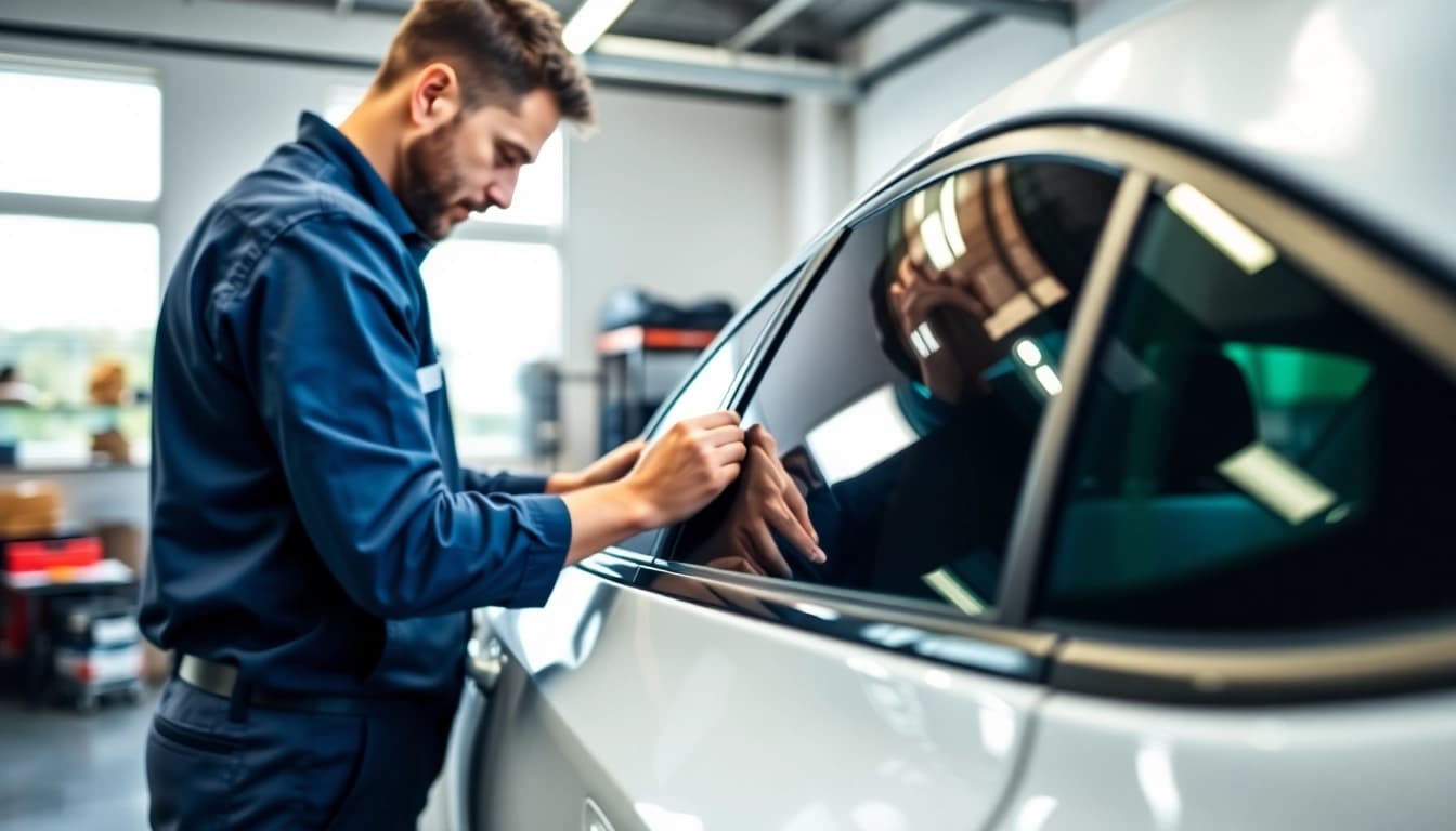 Apply auto window tint near me for enhanced privacy and style in a professional setting.