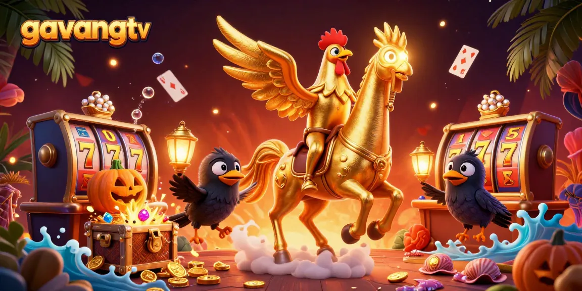 Engage with exciting gambling fun at gavangtv, featuring a vibrant 3D casino scene.