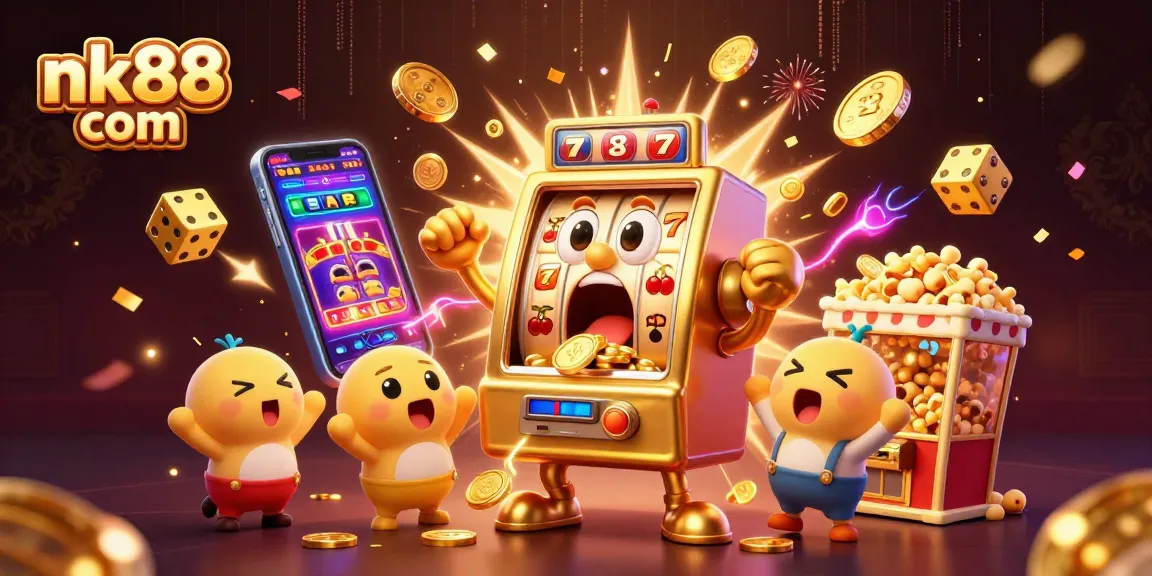 Experience thrilling gameplay at nk88 com with a lively slot machine hitting the jackpot!