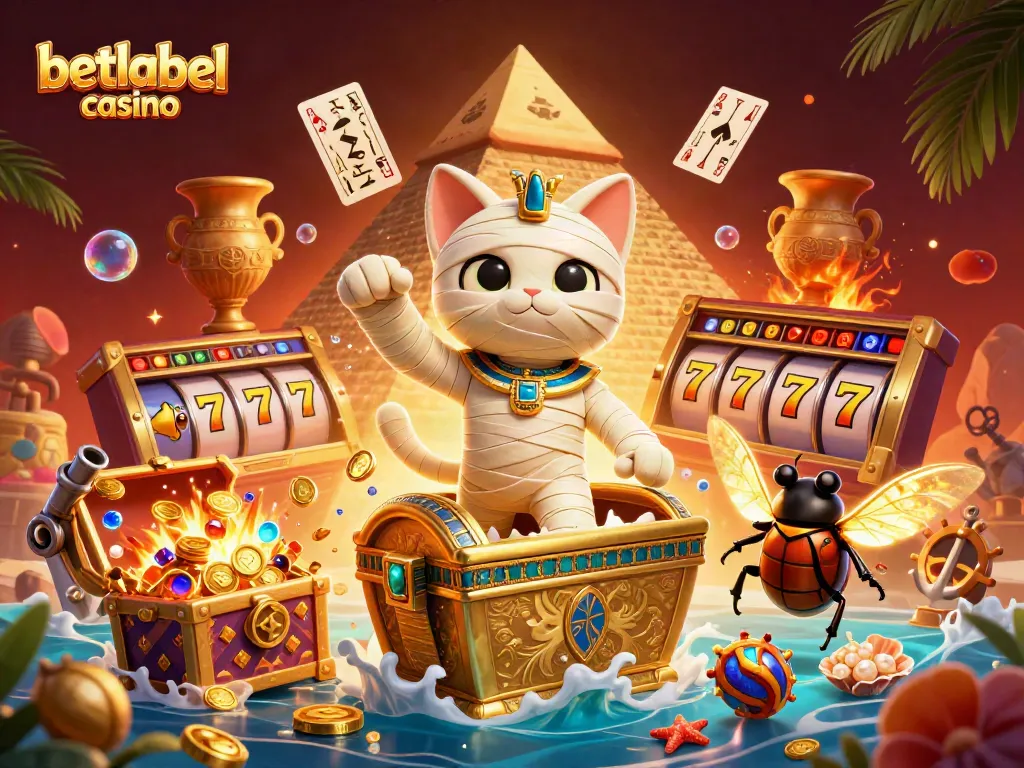 Experience thrilling gameplay at betlabel casino with a vibrant Egyptian-themed illustration.