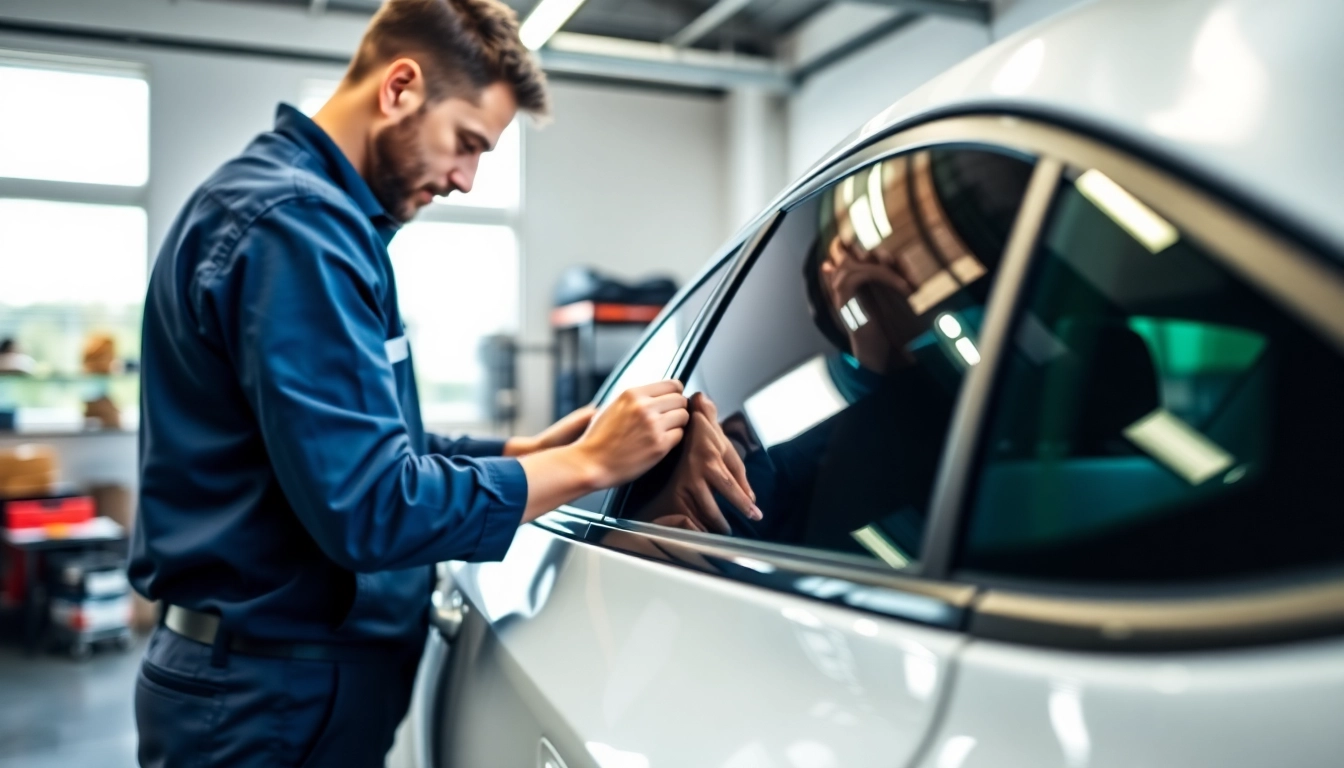 Apply auto window tint near me for enhanced privacy and style in a professional setting.