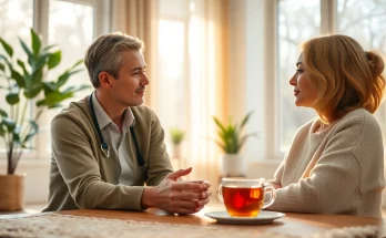 Addressing stress and anxiety in a calming therapy session environment, promoting peace and understanding.