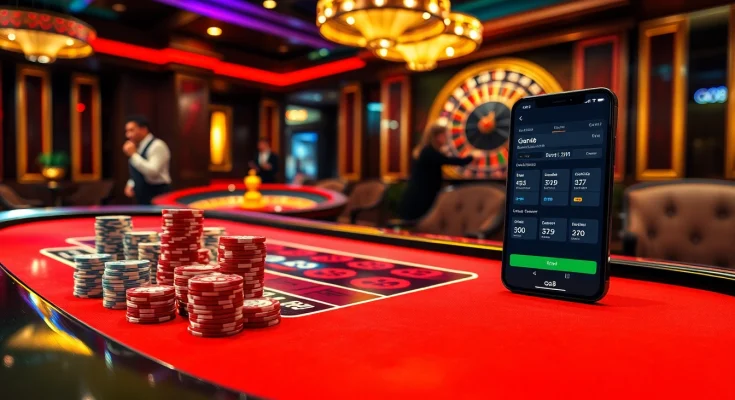 Experience the thrill of gambling with go8 at a luxurious casino table in an exciting blackjack game.