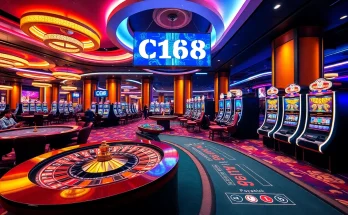 Experience excitement at C168 with vibrant casino tables and engaging players.
