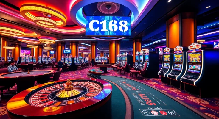 Experience excitement at C168 with vibrant casino tables and engaging players.