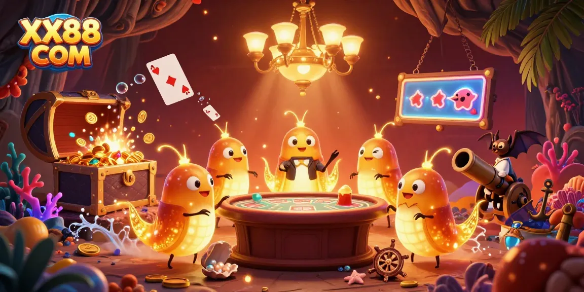 Experience the vibrant world of XX88 COM with glowworms lighting up the casino atmosphere while winning big!